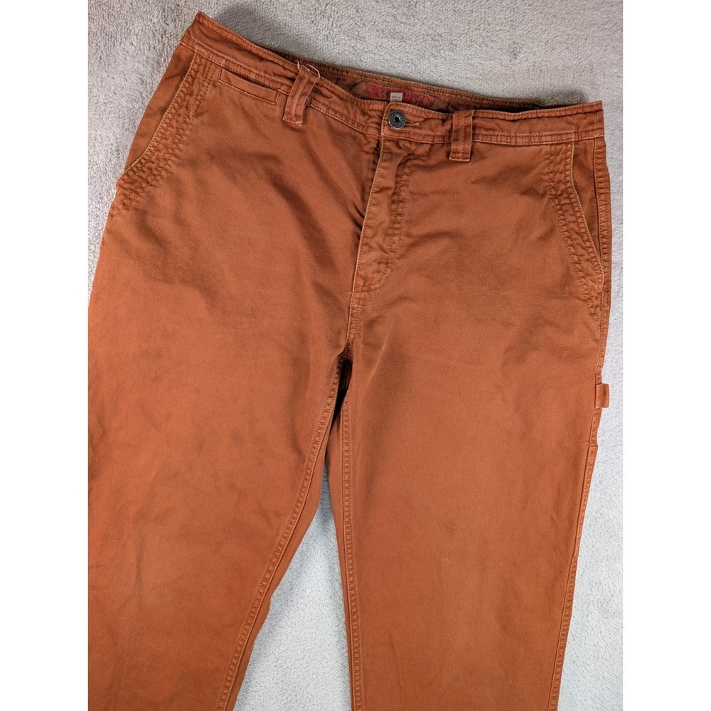 Gramicci Mens Rust Orange Cotton Canvas Climbing Hiking Pants Straight Leg 34x32